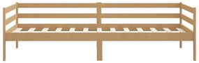 Sofá-cama 90x200 cm madeira de pinho maciça castanho mel