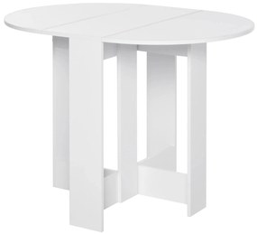 HOMCOM Mesa de Sala de Jantar Dobrável com 2 Laterais Mesa Auxiliar de Madeira para Cozinha Sala de Estar 104x76x73,7 cm Branca