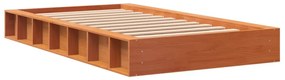 Cama sem colchão 90x190 cm madeira de pinho maciça castanho-mel