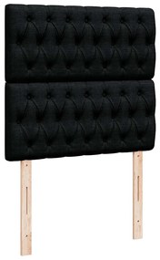 Cama com molas/colchão 90x190 cm tecido preto