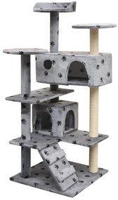Árvore para gatos c/ postes arranhadores sisal 125 cm cinzento