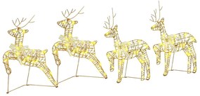 vidaXL Renard LED com 80 LEDs 4 pcs Ouro PET