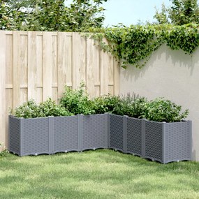 vidaXL Vaso/floreira 160x160x53 cm PP cinzento azul