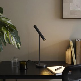 Candeeiro de mesa moderno preto com LED e regulador de intensidade tátil - Neva