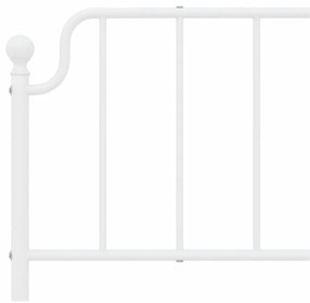 Estrutura de cama com cabeceira 160x200 cm metal branco