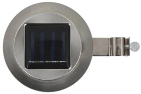 Candeeiro de exterior solar LED 6 pcs branco redondo 12 cm