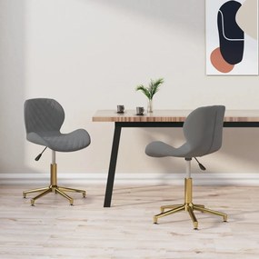 vidaXL Cadeiras de jantar giratórias 2 pcs veludo cinzento-escuro