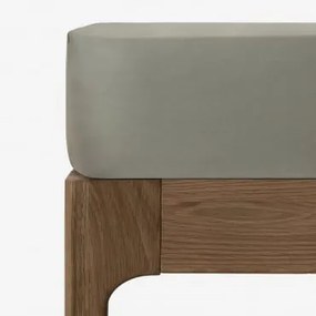 Lençol De Cetim Com Contagem De Fios Sampras 300 Verde Cáqui & Cama 135/140cm (140 X 200 X 40 Cm) - Sklum