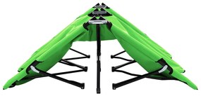 Espreguiçadeira/cama dobrável para 2 pessoas aço verde