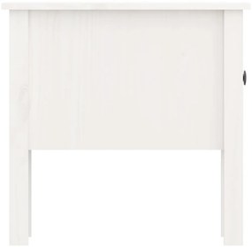 Mesas de apoio 2 pcs 50x50x49 cm madeira de pinho maciça Branco