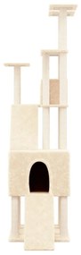 Árvore para gatos c/ postes arranhadores sisal 190 cm cor creme