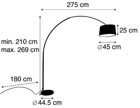 Lâmpada de arco latão mármore abajur cinza 45 cm - XXL Moderno