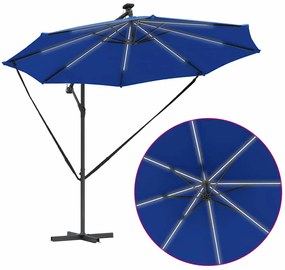Guarda-sol de Bananeira Cantilever com bloqueio azul ciano