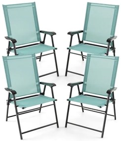 Conjunto de 2 cadeiras dobráveis ​​de pátio, cadeira de jantar compacta, cinza