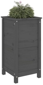Vaso/floreira de jardim 40x40x78 cm pinho maciço cinzento