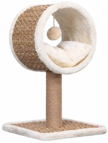 Árvore p/ gatos c/ túnel superior e brinquedo 49cm erva marinha