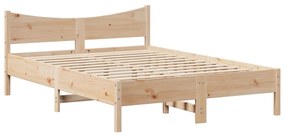 Estrutura cama c/ cabeceira 140x190 cm pinho maciço