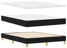 Cama Box Preto e Branco e Preto 160 x 200 cm tecido