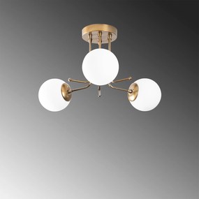 Chandelier Daisy – Dourado Branco – 48 x 48 cm