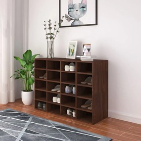 vidaXL Sapateira 92x30x67,5 cm derivados de madeira carvalho castanho