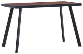 vidaXL Mesa de jantar 120x60x75 cm MDF cor madeira escura e preto