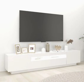 Móvel de TV Giancarlo com Luzes LED de 200cm - Branco - Design Moderno