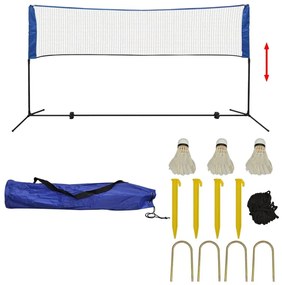 Conjunto rede de badminton com volantes 300 x 155 cm