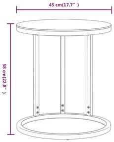 Mesa de apoio 45 cm dourada e vidro temperado branco mármore