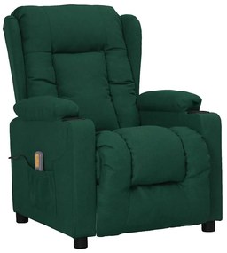 Poltrona elevatória de massagens tecido verde-escuro