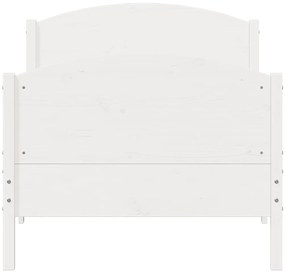 Cama sem colchão 90x190 cm madeira de pinho maciça branco