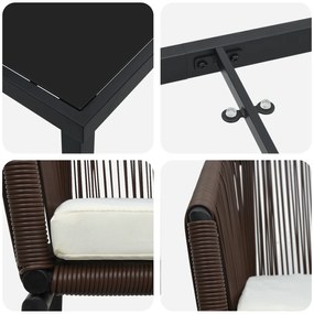 Conjunto de Jantar de Jardim de 9 Peças Castanho Rattan PE