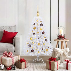 vidaXL Árvore de Natal Artificial Branco 68 x 68 x 120 cm PVC e Metal