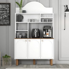 Armário Alto de Cozinha "Coffee" - 200x120x35 cm - Branco - Design Mod