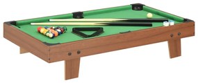 91947 vidaXL Mini mesa de bilhar 92x52x19 cm castanho e verde