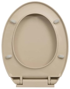 Tampo sanita oval fecho suave e remoção rápida cor bege