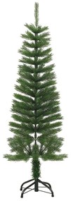 Árvore de Natal artificial fina com suporte PE 120 cm