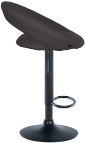 Conjunto de 2 bancos de bar Olinda em tecido e com estrutura preta 52 x 77-97 x 47 cm Cinzento escuro