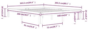 Estrutura de cama 160x200 cm pinho maciço