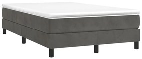Estrutura de cama sem colchão 120x200 cm veludo cinzento-escuro