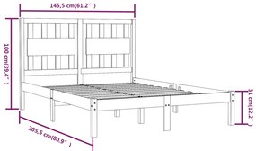 Estrutura de cama 140x200 cm madeira de pinho maciça branco