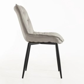 Cadeira Miska Veludo - Cinza claro
