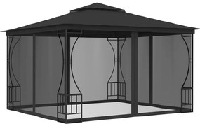 Gazebo com redes 300x300x265 cm antracite