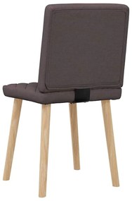Cadeiras de jantar 2 pcs tecido castanho-escuro