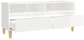 Móvel p/ TV 100x34,5x44,5 cm derivados madeira branco brilhante