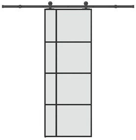 vidaXL Porta deslizante c/ conj. ferragens 76x205cm vidro ESG/alumínio