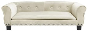 Cama para cães 95x55x30 cm veludo cor creme