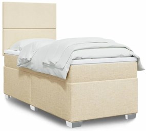 Cama com molas/colchão 80x200 cm tecido cor crème