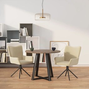 vidaXL Cadeiras de jantar giratórias 2 pcs veludo cor creme
