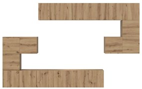 Conjunto de móvel de TV 10 pcs carvalho artisiano