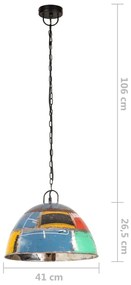 Candeeiro suspenso vintage indust. redondo 25W 41cm E27 multicor